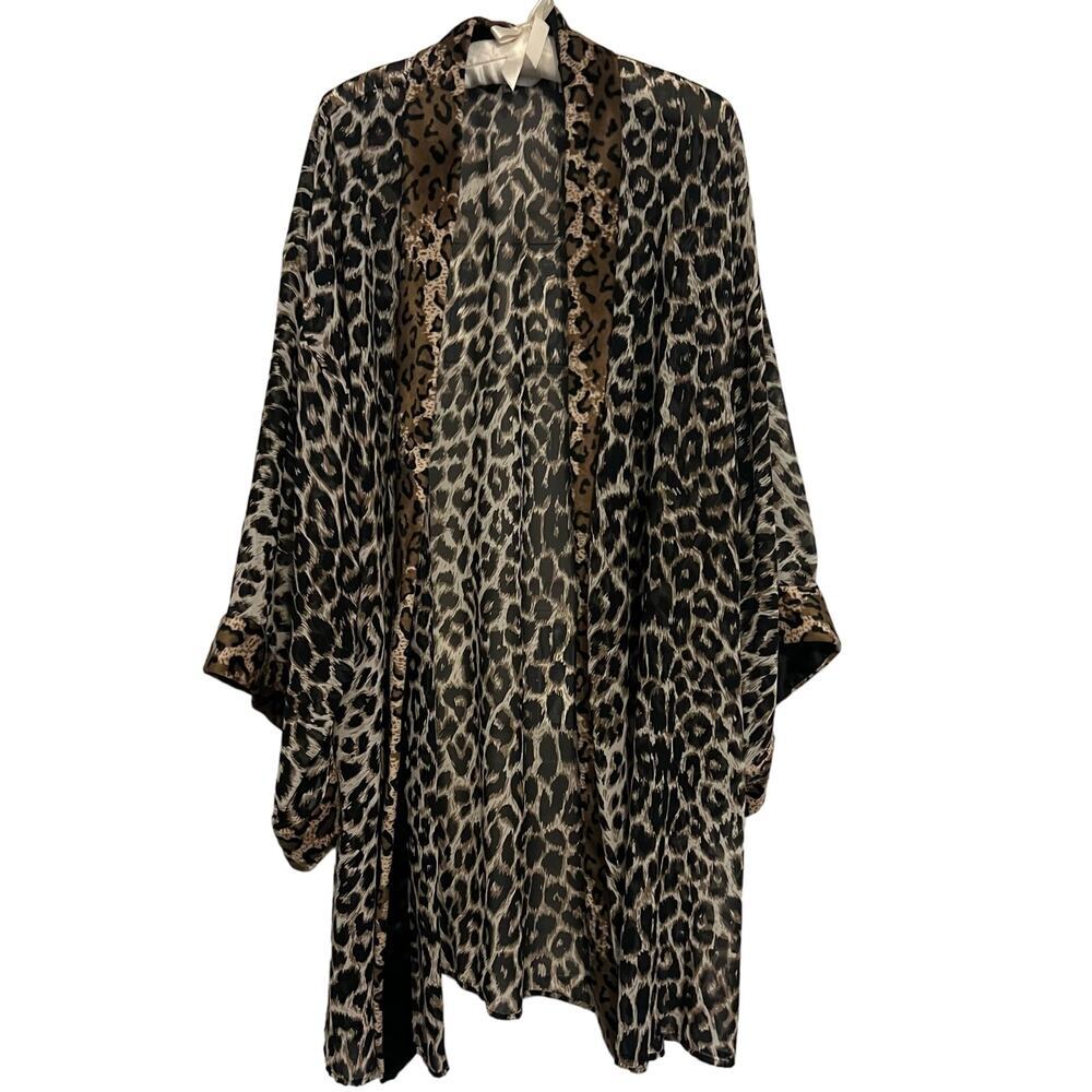 Victoria's Secret Collection animal print robe brown black L